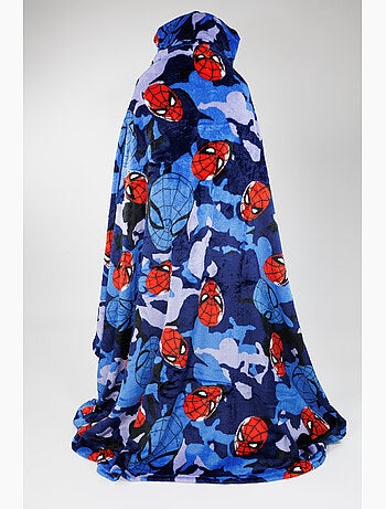 Manta con Capucha Franela Spider-Man Marvel 120x150cm – All-Over Camo – Licencia Oficial Marvel