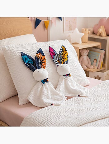 Manta conejito personalizable de muselina de algodón | SEVIRA KIDS