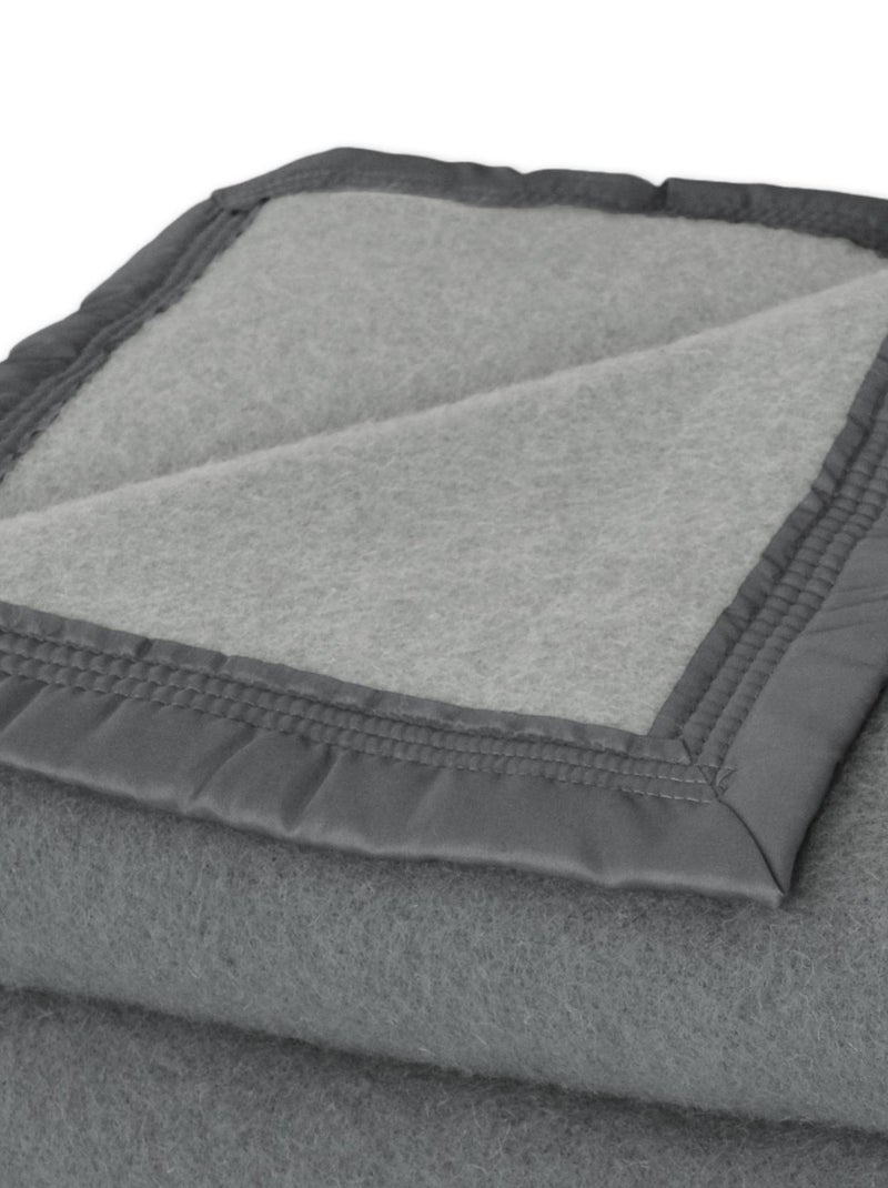 Manta de 100% pura lana virgen de 500 g/m² Gris antracita - Kiabi