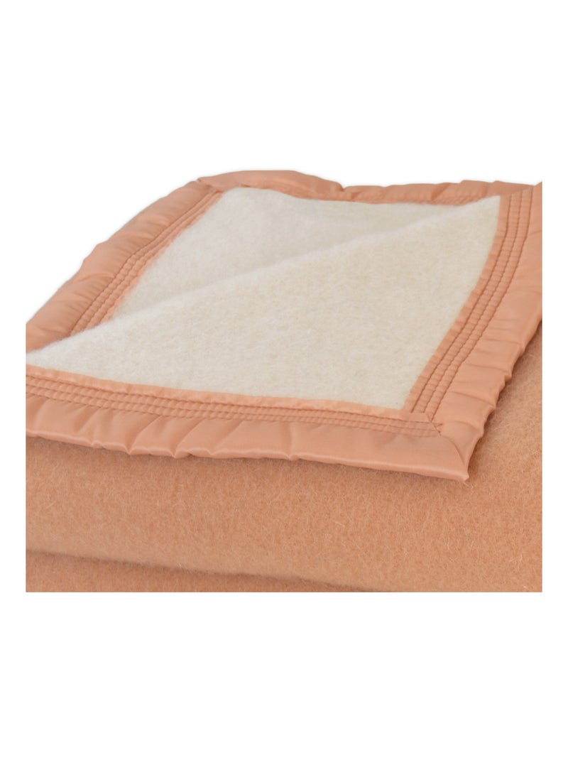 Manta de 100% pura lana virgen de 500 g/m² Rosa pastel - Kiabi
