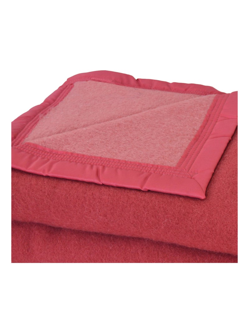 Manta de 100% pura lana virgen de 500 g/m² Rosa viejo - Kiabi