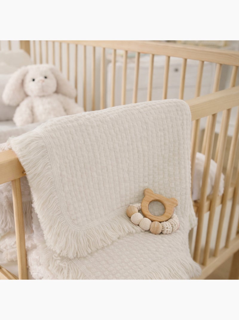Manta de algodón - LIONELO - 70 x 100 cm - 100 % algodón - 280 g/m² Beige - Kiabi