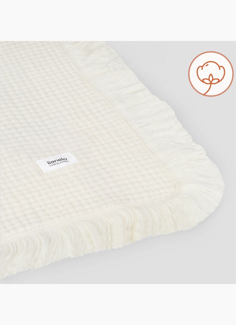 Manta de algodón - LIONELO - 70 x 100 cm - 100 % algodón - 280 g/m² Beige - Kiabi