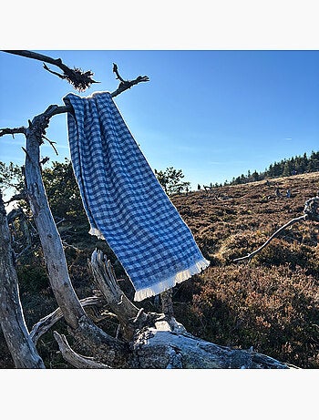 Manta de algodón jacquard de cuadros vichy