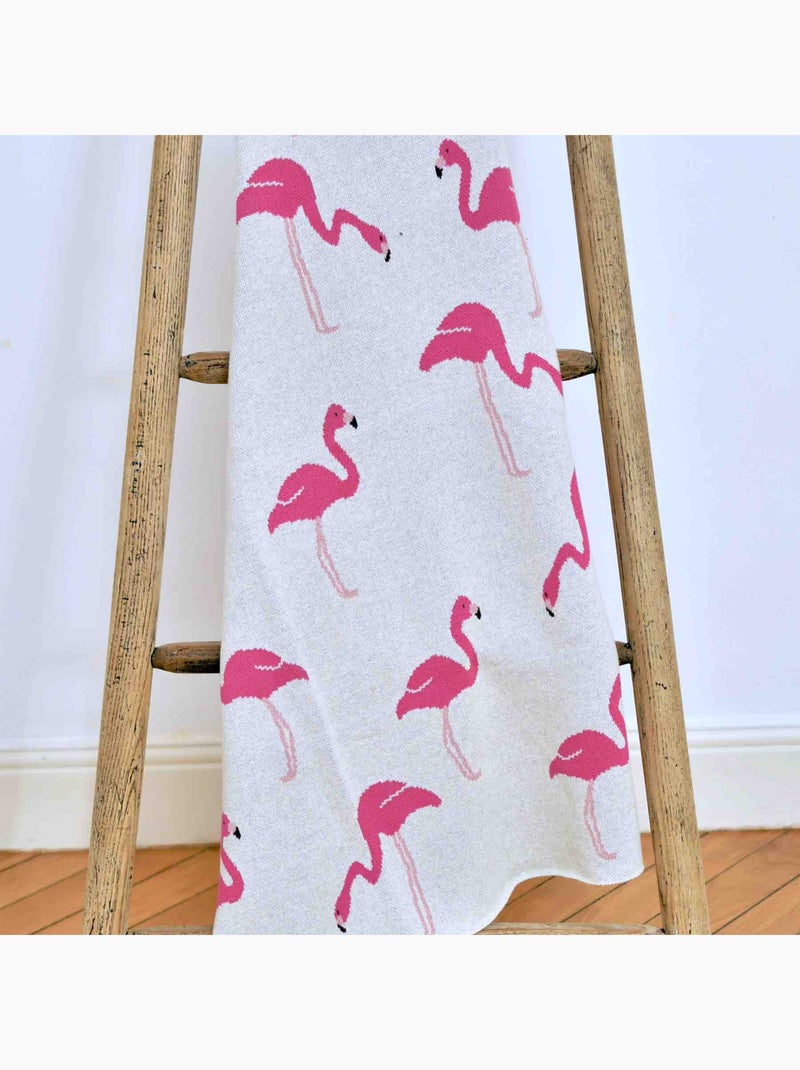 Manta de algodón orgánico, flamenco rosa | SEVIRA KIDS Gris - Kiabi