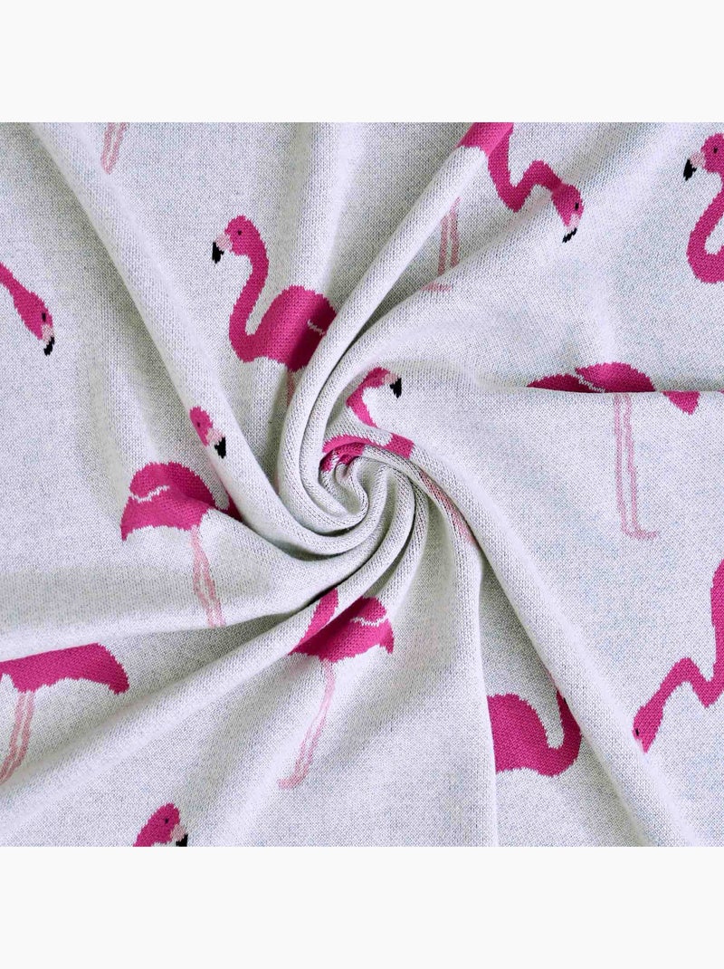 Manta de algodón orgánico, flamenco rosa | SEVIRA KIDS Gris - Kiabi