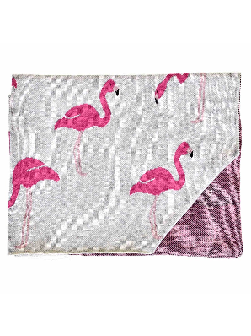 Manta de algodón orgánico, flamenco rosa | SEVIRA KIDS Gris - Kiabi