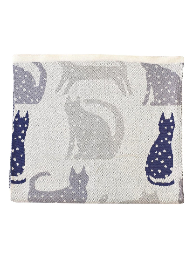 Manta de algodón orgánico, gato | SEVIRA KIDS Gris - Kiabi