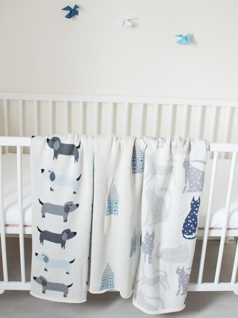Manta de algodón orgánico, gato | SEVIRA KIDS Gris - Kiabi