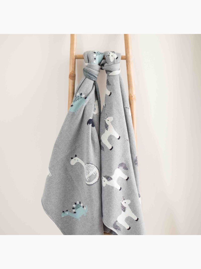 Manta de algodón orgánico gots, unicornio | SEVIRA KIDS Gris - Kiabi