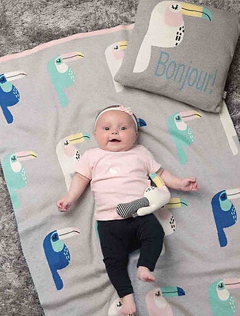 Manta de algodón orgánico para bebé, toucan | SEVIRA KIDS