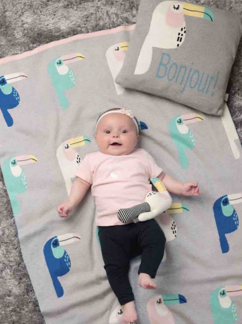 Manta de algodón orgánico para bebé, toucan | SEVIRA KIDS Gris - Kiabi