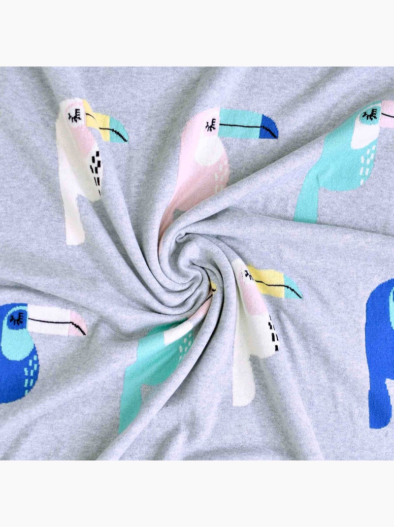 Manta de algodón orgánico para bebé, toucan | SEVIRA KIDS Gris - Kiabi
