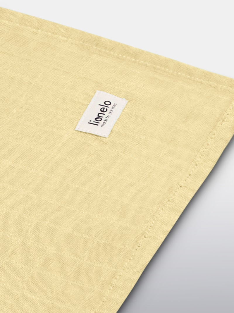 Manta de bambú para bebé 120x120 cm - LIONELO - 100% algodón - Hipoalergénica Amarillo - Kiabi