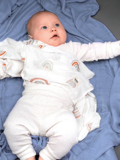 Manta de bambú para bebé 120x120 cm - LIONELO - 100% algodón - Hipoalergénica - Kiabi