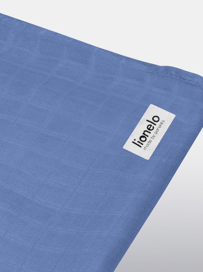 Manta de bambú para bebé 120x120 cm - LIONELO - 100% algodón - Hipoalergénica Azul - Kiabi
