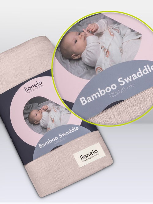 Manta de bambú para bebé 120x120 cm - LIONELO - 100% algodón - Hipoalergénica - Kiabi