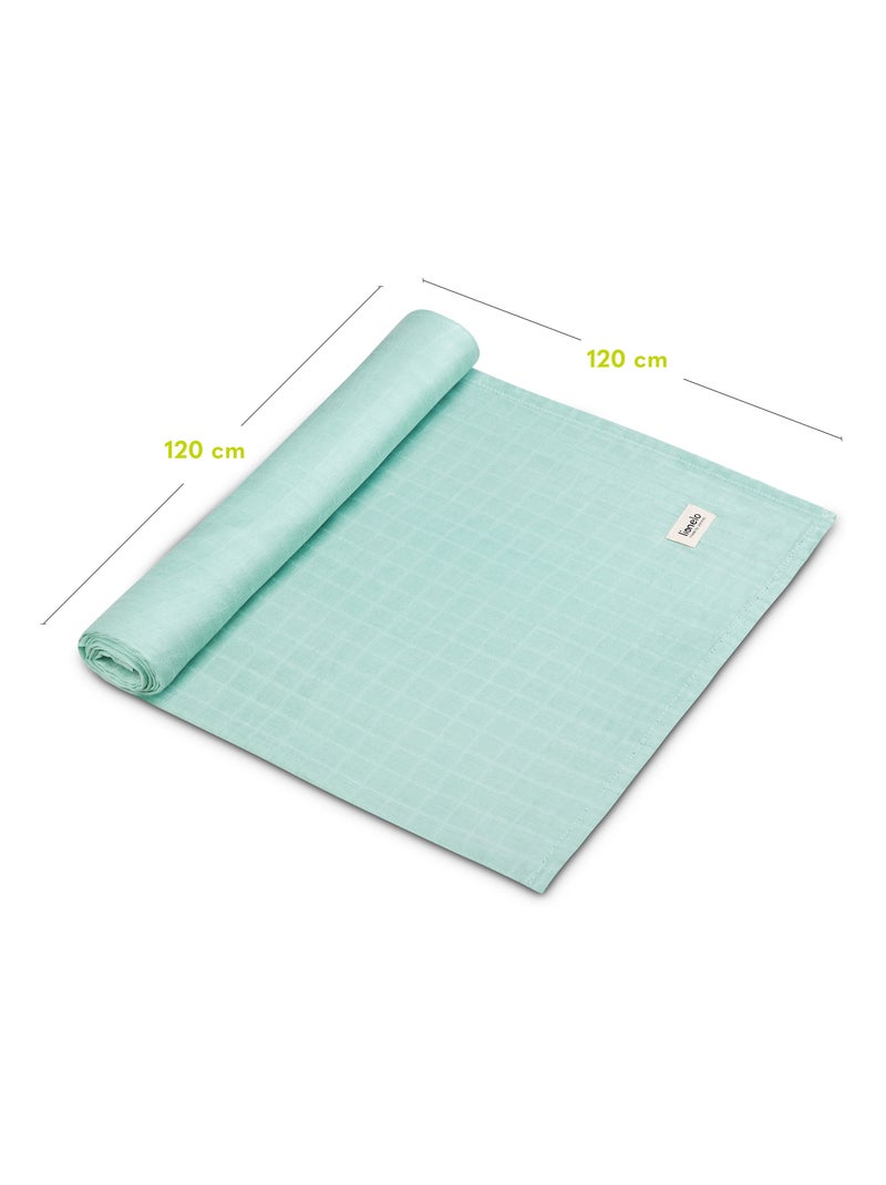 Manta de bambú para bebé 120x120 cm - LIONELO - 100% algodón - Hipoalergénica Verde - Kiabi