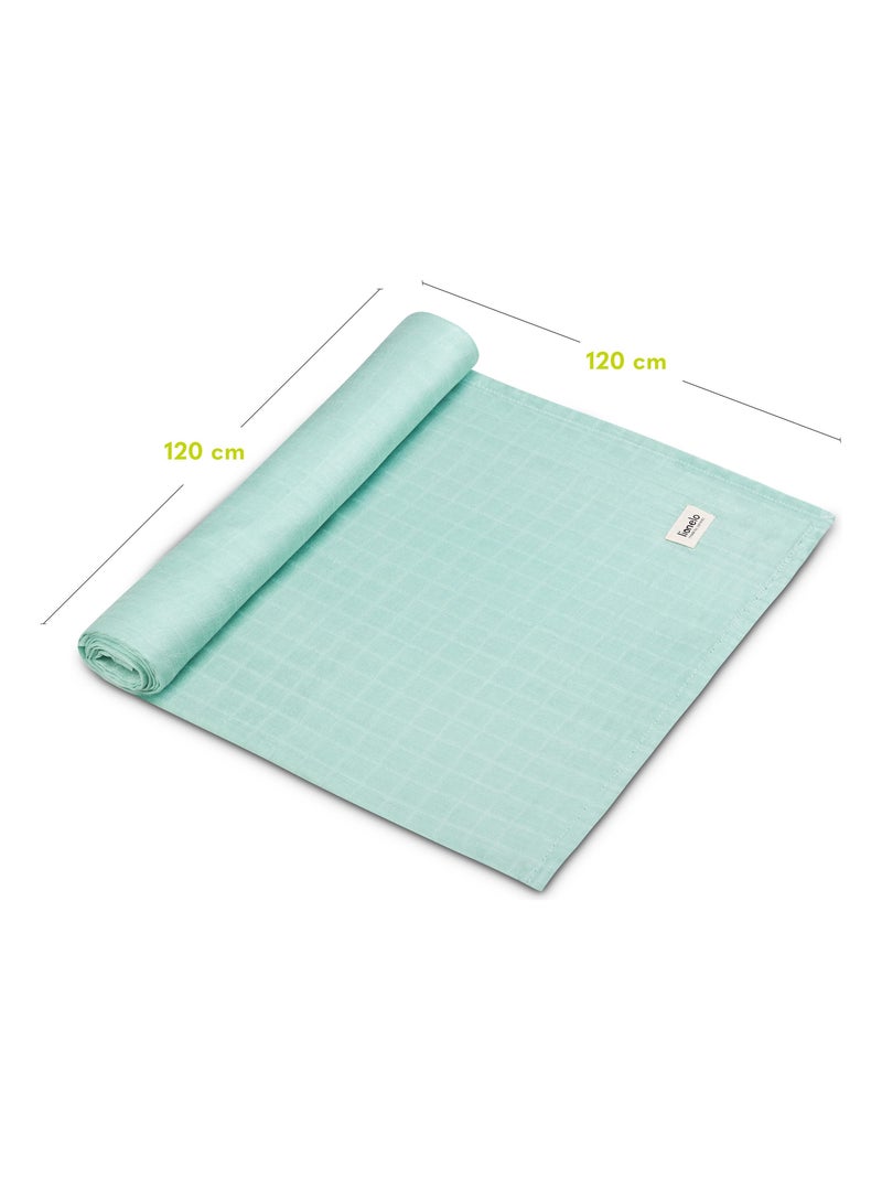 Manta de bambú para bebé 120x120 cm - LIONELO - 100% algodón - Hipoalergénica Verde - Kiabi