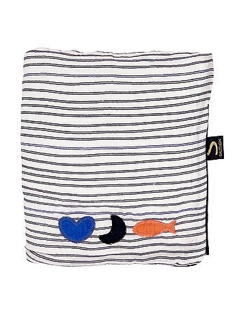 Manta de bebé 75x100cm en gasa de algodón y vellón - SAUTHON