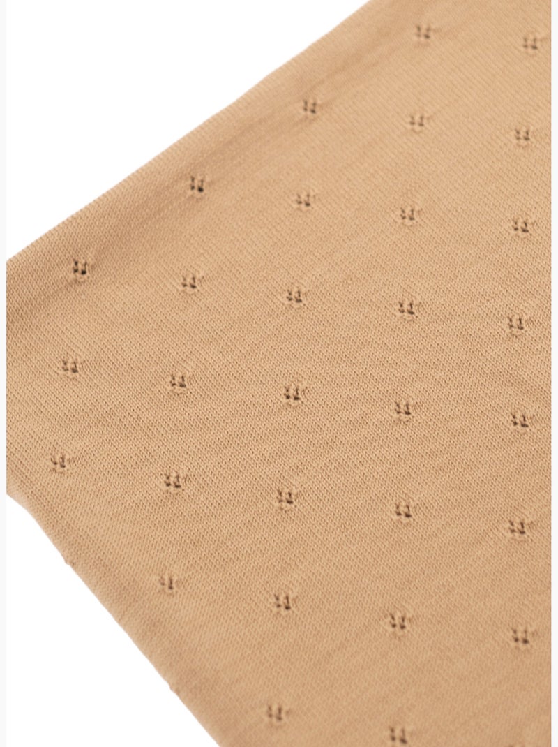 Manta de bebé de punto calado 50% lana 50% acrílico Camel - Kiabi