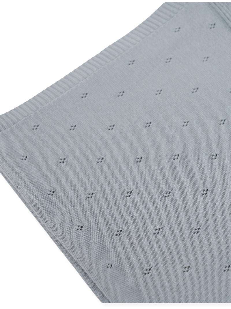 Manta de bebé de punto calado Gris - Kiabi
