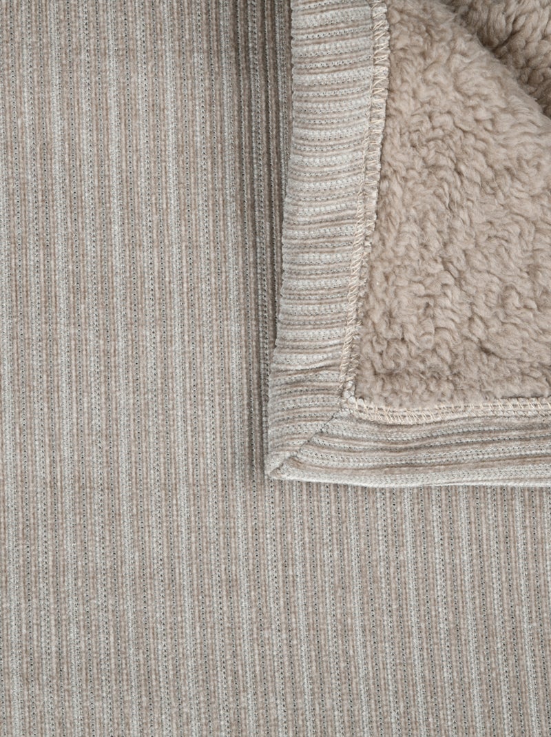 Manta de canalé ultrasuave Beige concha - Kiabi