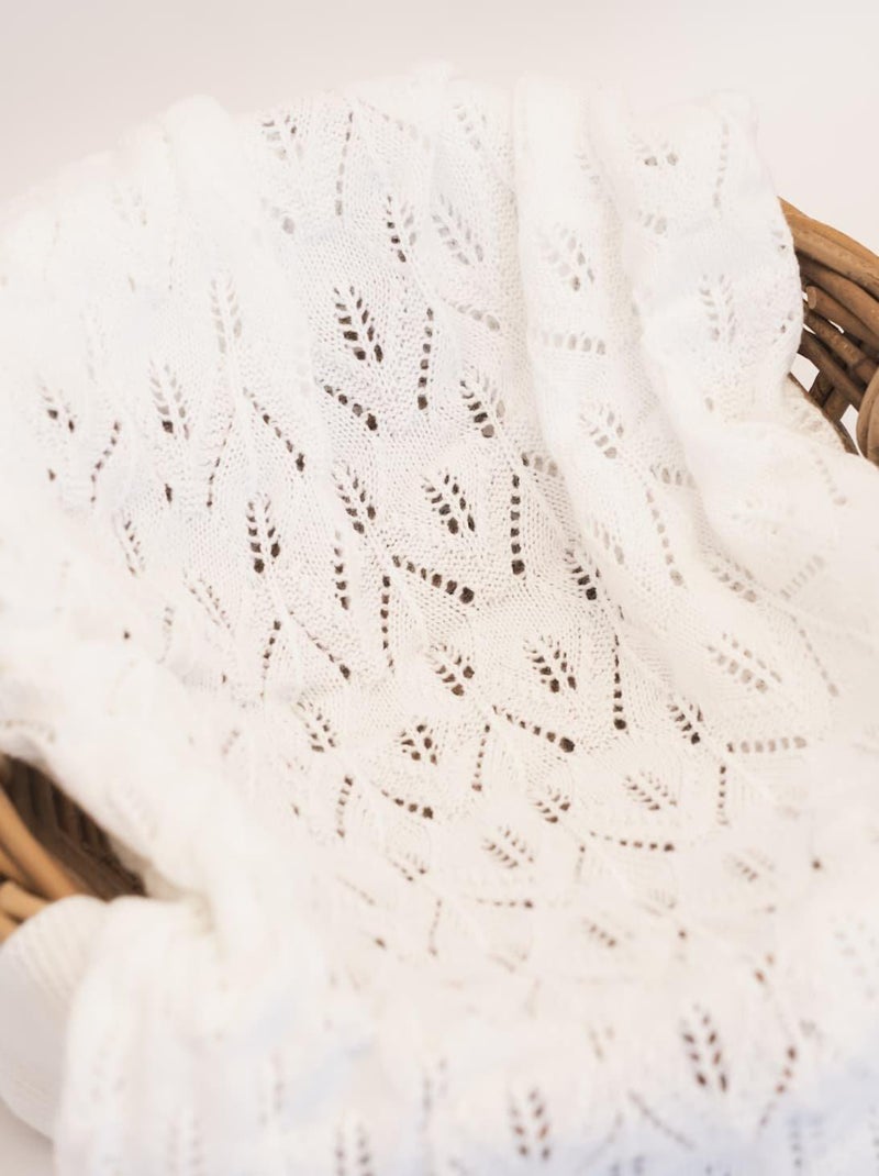 Manta de Crochet Blanco - Kiabi