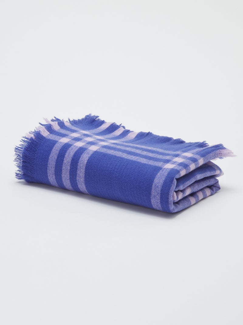 Manta de cuadros 160 x 130 cm - Kiabi Home AZUL - Kiabi