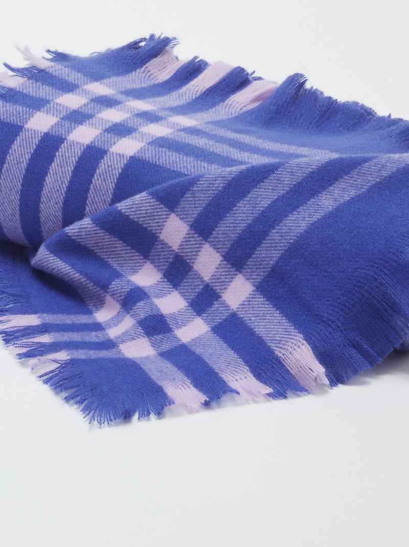 Manta de cuadros 160 x 130 cm - Kiabi Home AZUL - Kiabi