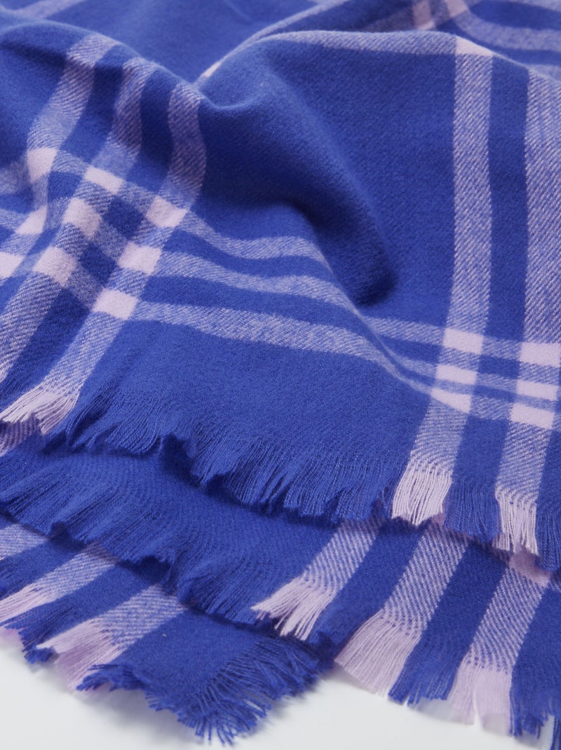 Manta de cuadros 160 x 130 cm - Kiabi Home AZUL - Kiabi