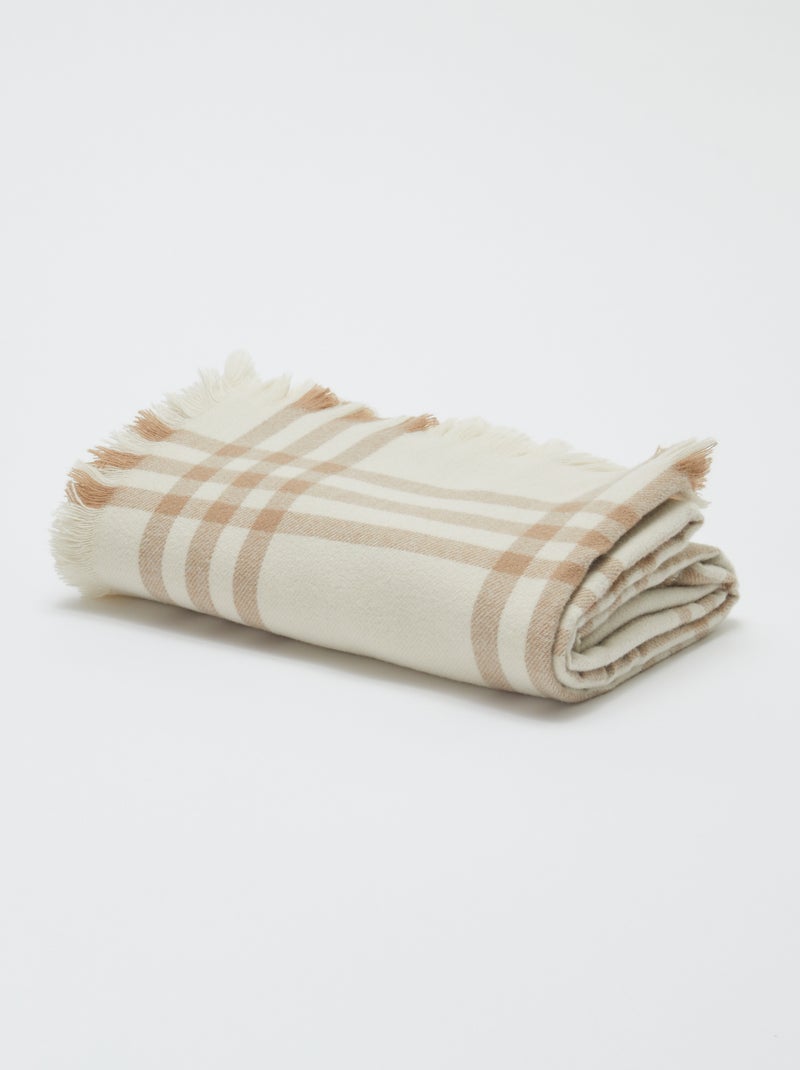 Manta de cuadros 160 x 130 cm - Kiabi Home BLANCO - Kiabi