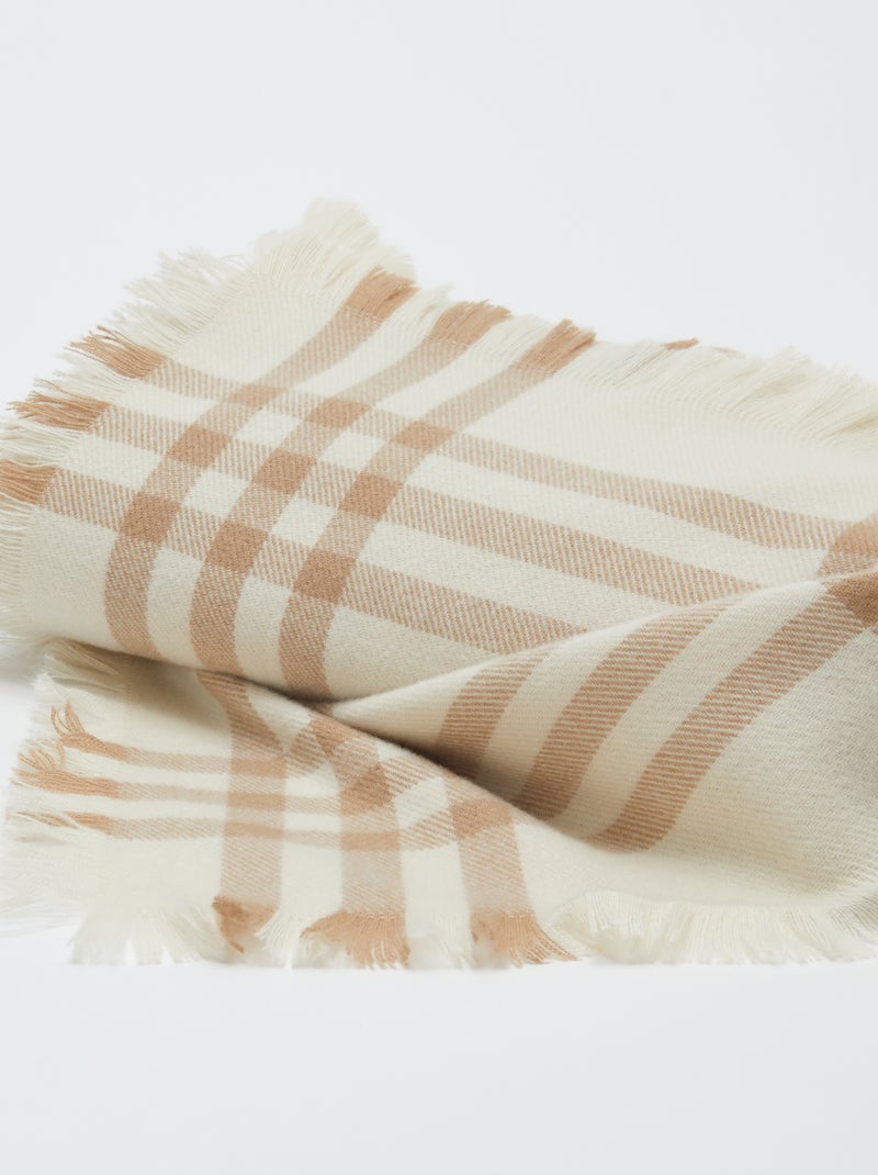 Manta de cuadros 160 x 130 cm - Kiabi Home BLANCO - Kiabi