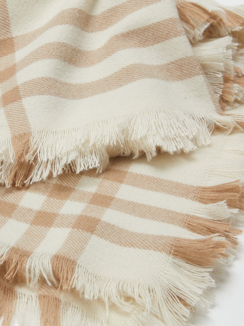 Manta de cuadros 160 x 130 cm - Kiabi Home BLANCO - Kiabi