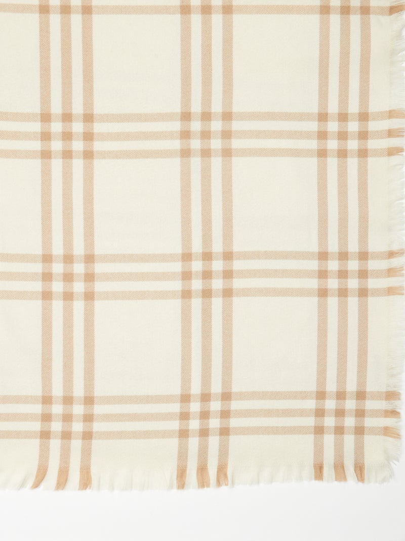 Manta de cuadros 160 x 130 cm - Kiabi Home BLANCO - Kiabi