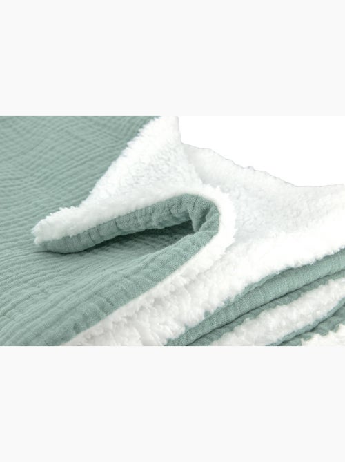 Manta de doble material de gasa de algodón y polar 130x170 cm - Kiabi