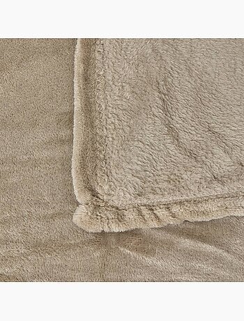 Manta de franela beige ollis 130x180cm