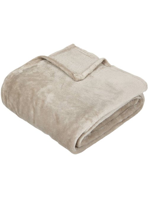 Manta de franela beige ollis 130x180cm - Kiabi Manta de franela beige ollis 130x180cm - Kiabi