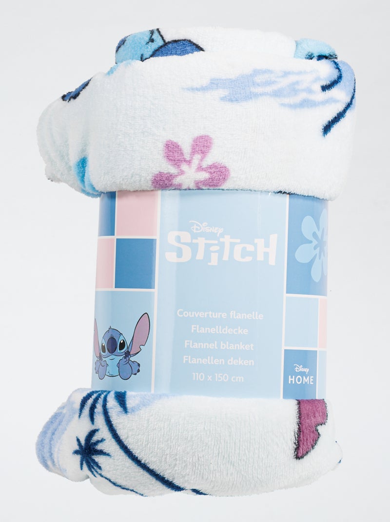Manta de franela 'Stitch' Azul - Kiabi