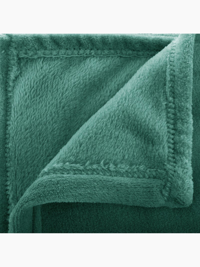 Manta de franela verde 180x230cm Rosa loto - Kiabi