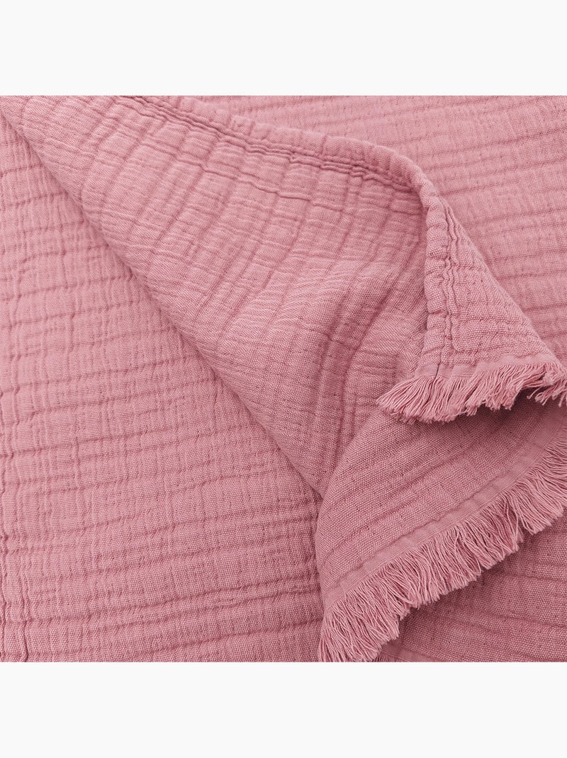 Manta de gasa de algodón acolchada Rosa - Kiabi