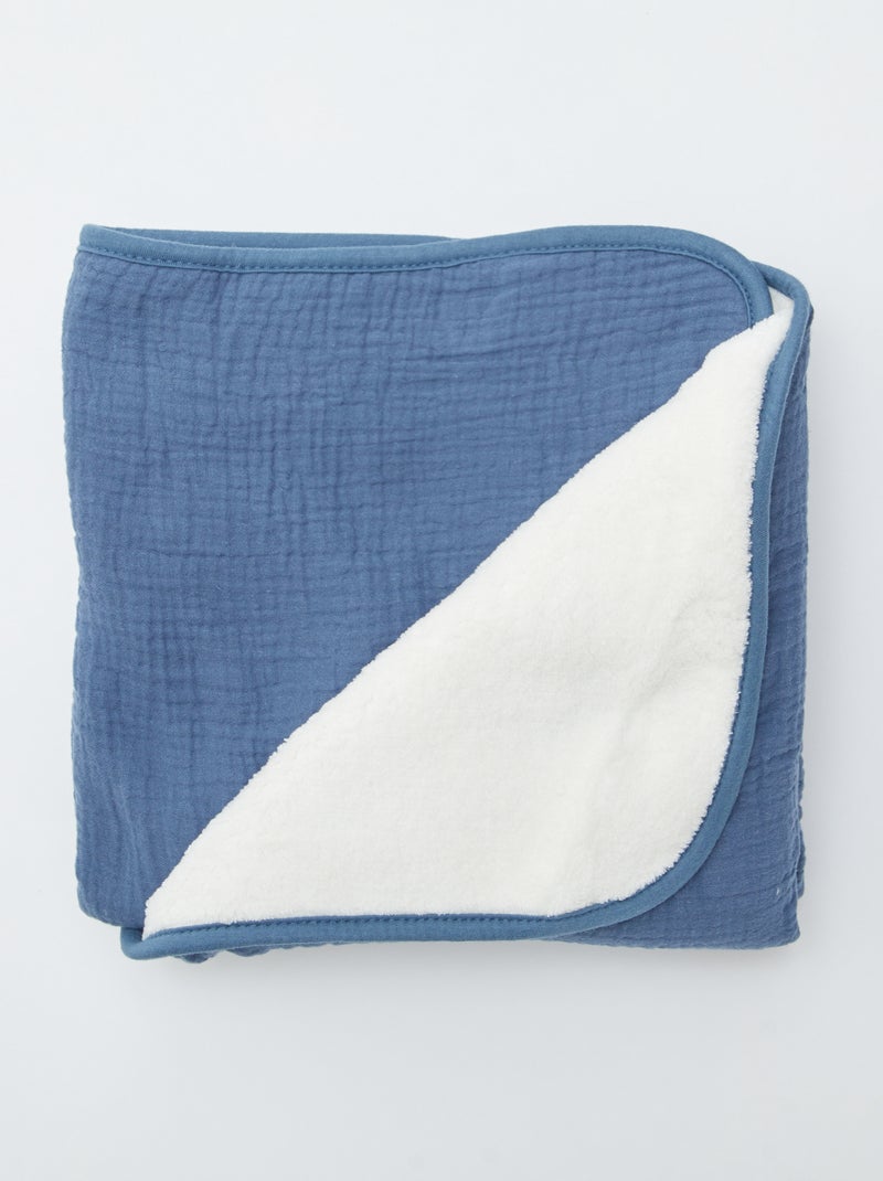 Manta de gasa de algodón AZUL - Kiabi