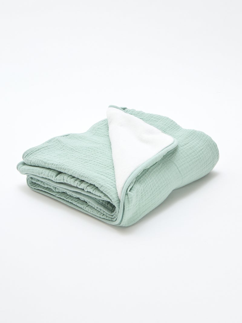 Manta de gasa de algodón Azul - Kiabi