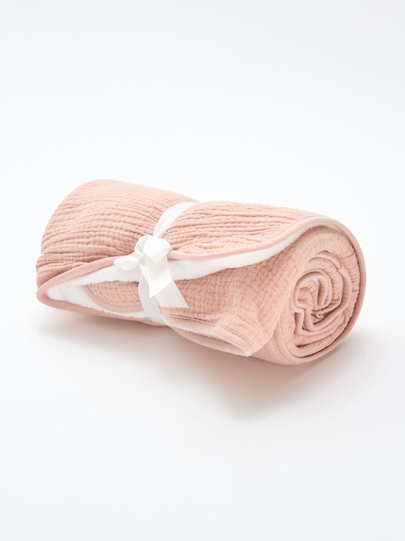 Manta de gasa de algodón Rosa - Kiabi