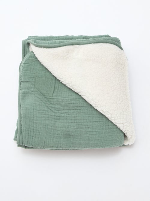 Manta de gasa de algodón y tejido polar - Kiabi