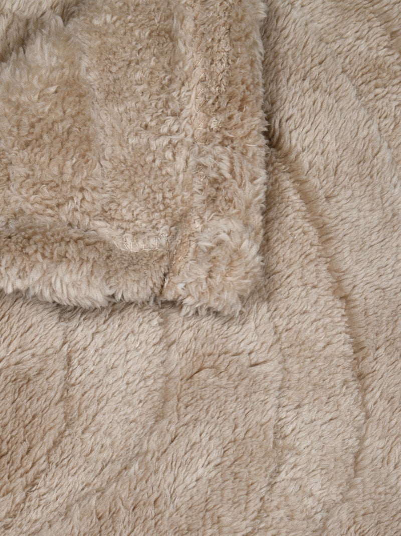 Manta de imitación piel con estampado de ondas Beige concha - Kiabi
