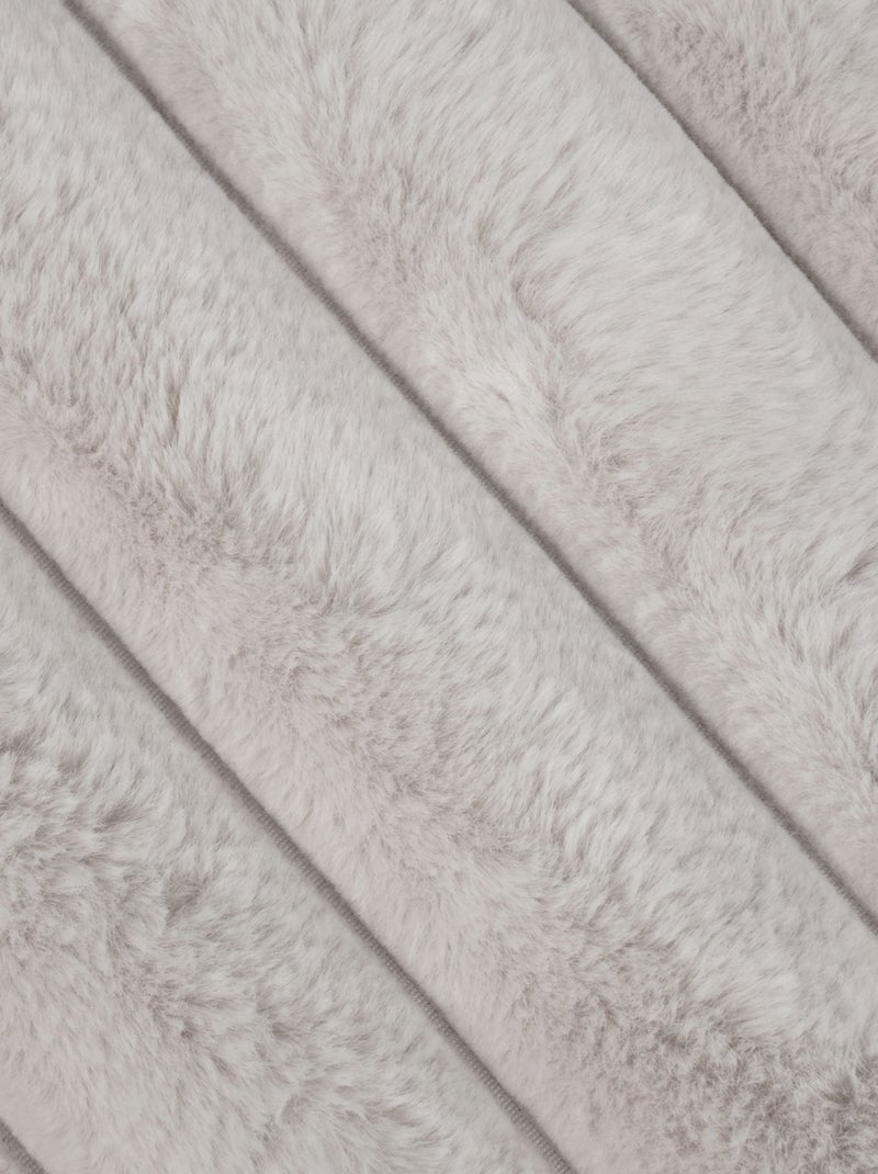 Manta de imitación piel ultrasuave con franjas Crudo - Kiabi