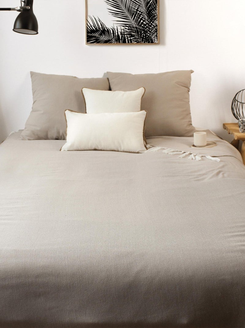Manta de jacquard Beige - Kiabi