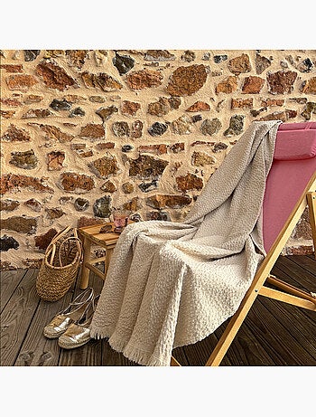 Manta de jacquard de algodón con motivo de lágrima