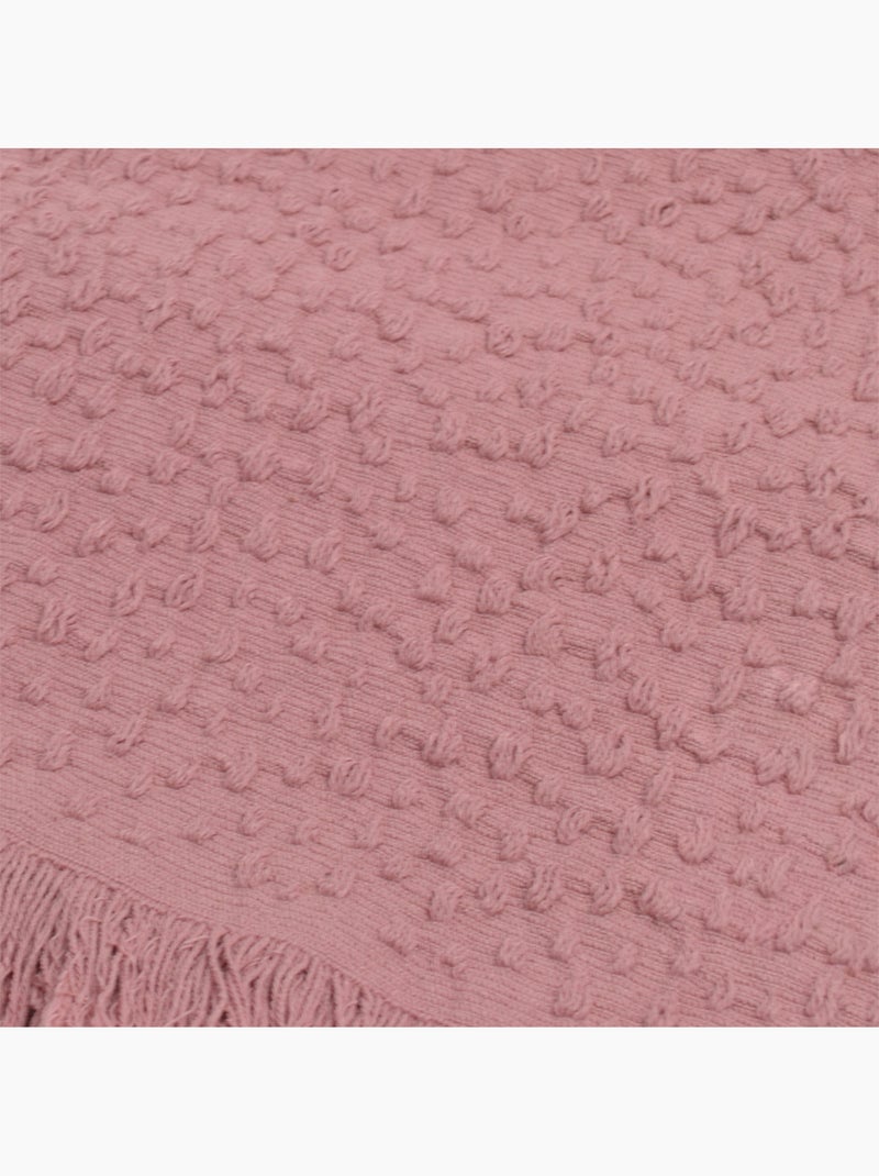 Manta de jacquard de algodón con motivo de lágrima Rosa - Kiabi